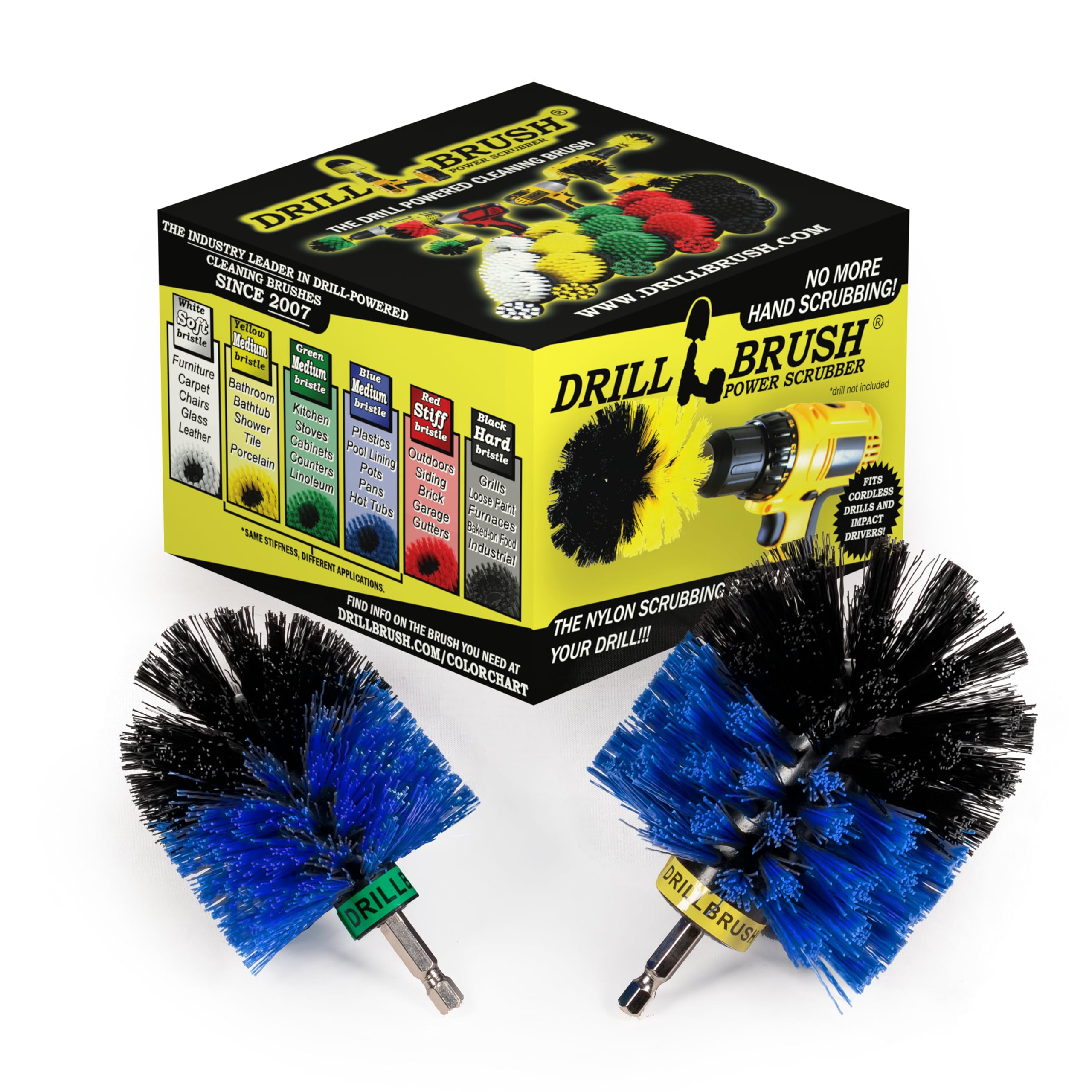 Drill Brush - Boat Accessories - Cleaning Supplies - Scrub Brush - Boat - Kayak - Canoe - Hull Cleaner - Algae - Barnacles - Carpet Cleaner - Vinyl - Deck Brush - Fiberglass - Aluminum - Spin Brush