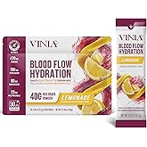 VINIA Resveratrol Electrolyte Hydration Powder Mix, Lemonade | Boost Blood Flow & Circulation | Sea Salt, Coconut Water Potassium, Magnesium, Informed Sport Certified, 30 Sticks