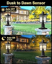 APOTO Dusk to Dawn Outdoor Post Lights, Waterproof