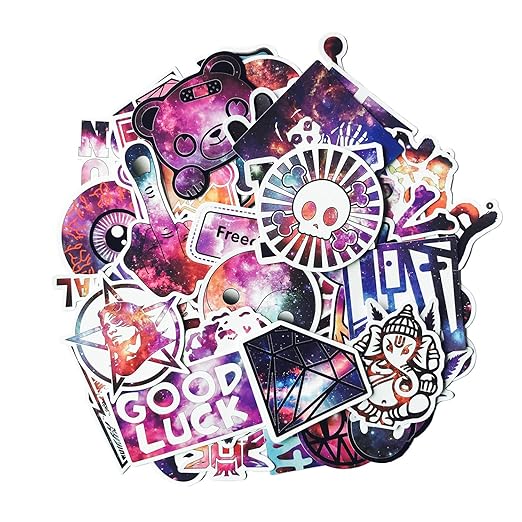 Coole Sternenhimmel Aufkleber Pack [50 Stück], Graffiti Aufkleber Decals Vinyls für Laptop, Autos, Motorrad, Fahrrad, Skatebo