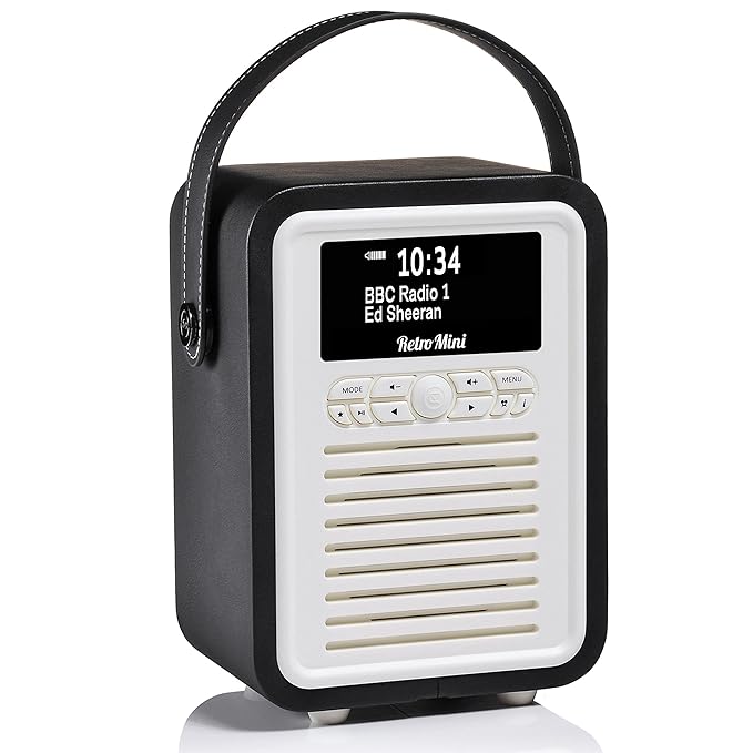 VQ Retro Mini DAB/DAB+ Digital- und FM-Radio mit Bluetooth und Weckfunktion - Schwarz