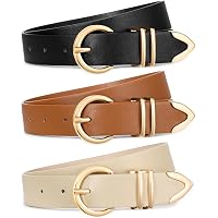 6493 Women Brown Leather Belt Fashion For Gold Buckle Perfect Womens Leather Suede Belt Brown Waist Belt for Casual Dress  main image 2