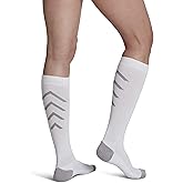 SIGVARIS Men's & Women's 401 Athletic Recovery Calf High Socks 15-20mmHg - White - XX-Large