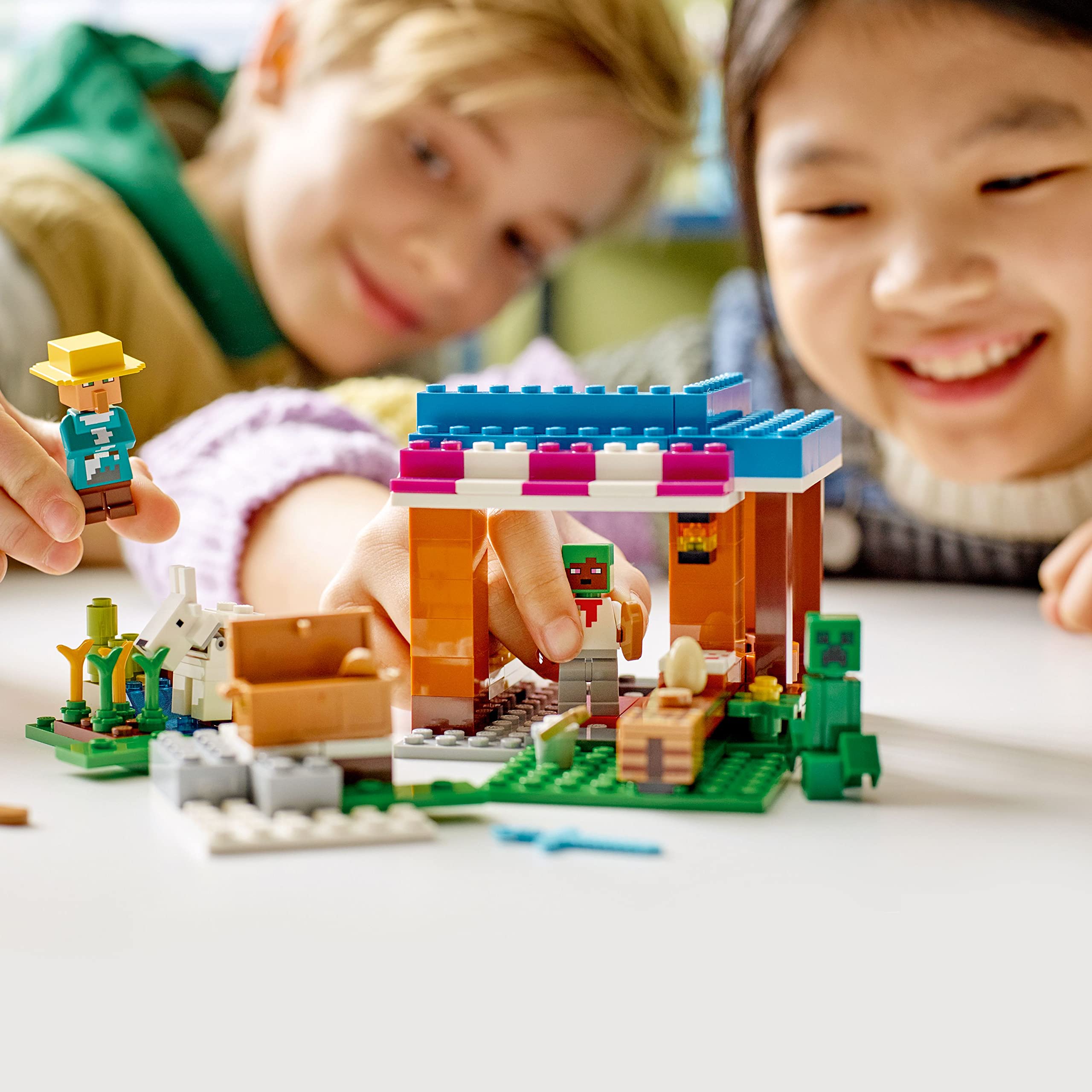 LEGO Minecraft The Bakery Building Kit 21184 Game-Inspired Minecraft Toy Set for Kids Girls Boys Age 8+ Featuring 3 Minecraft Figures and Goat, with Village and Treasure Chest Accessories, Gift Idea