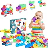 ROHSCE Soft Building Blocks for Toddler, Blocks for Kids 6 Months and up, Large Creative Stacking Blocks 20 PCS STEM Toddler Toys Gifts, Educational Baby Blocks Colorful Soft Block Sets