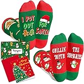 HAPPYPOP Christmas Socks for Boys Girls - Secret Santa Gifts Xmas Stocking for Kid with Card