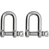 Extreme Max 3006.8239.2 BoatTector Stainless Steel D Shackle - 5/16", 2-Pack