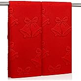 SmoothNovelty 2 Pcs Red Christmas Bell Hand Towels for Bathroom Cotton Absorbent Jacquard Weave Jingle Bell Bath Towel 14x29 Inch 3D Seasonal Decorative Washcloth for Xmas Gift Drying Cleaning
