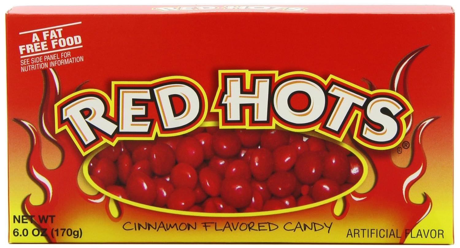 Amazon.com : Red Hots Cinnamon Candy, 6 Ounce Theatre Box, Pack of ...
