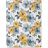 ainori Elegant Floral Throw Blanket 50x60 in, Chic Yellow Blue Flower Blankets for Couch Bedroom Living Room Indoor Decor, Lightweight Soft Cozy Bedding Birthday Gift for Kids Boys Adults