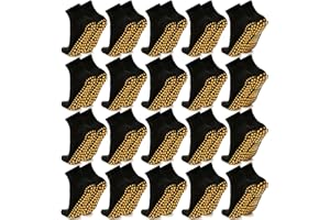 Sureio 50 Pairs Non Slip Slipper Socks with Grips Men's Anti Skid Yoga Socks with Gripper Workout Pilates Hospital