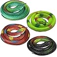 Xsltkby Rubber Snakes to Keep Birds Away - 4 PCS Realistic Fake Rubber Snake for Garden Props to Scare Birds, Squirrels and Mice
