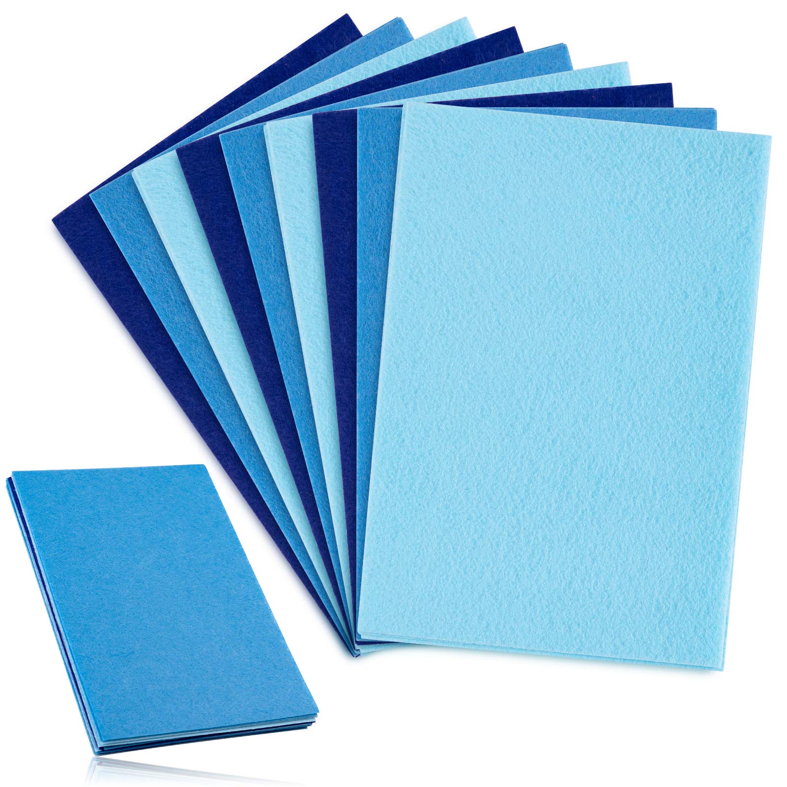 Whaline 18Pcs Felt Fabric Sheets Assorted Blue Craft Felt Pack for DIY Craft Sewing Patchwork Art Projects, 3 Colors, 8.3 x 11.8 Inch