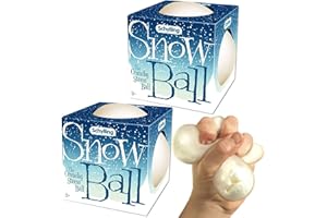 Schylling Snow Ball (NeeDoh) Crunchy, Squishy, Squeezy, Stretchy Stress Balls Gift Set Bundle - 2 Pack