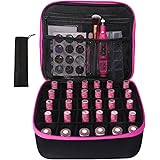 Nail Polish Organizer, Nail Polish Storage Case Holds 30 Bottles ( 15ml - 0.5 fl.oz ), Hard Shell Nail Polish Organizer Bag F