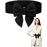 Geyoga Women Bow Belt Elastic Waist Belt Bowknot Stretchy Corset Dress Sash 2.4'' Wide