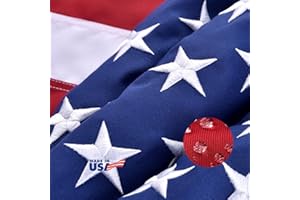 LIFRAON American Flags 4x6 FT for Outside, Super Tough Spun Polyester Material-Fade Resisrant Tearproof Waterproof, US Flag Made in USA High Wind with Embroidered Stars, HeavyDuty United States Flags Outdoor