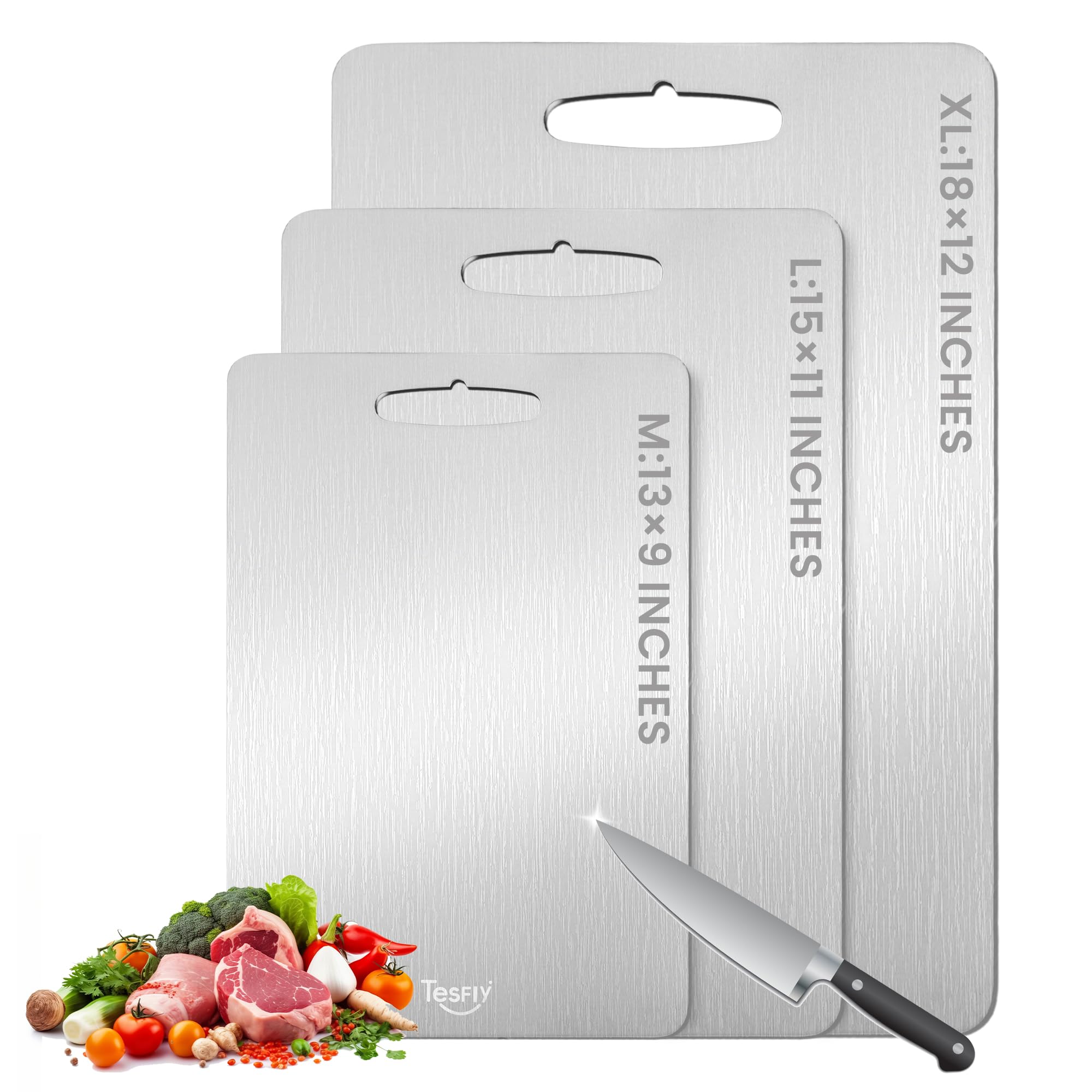 Photo 1 of ***STOCK PHOTO FOR REFERENCE ONLY, FACTORY SEALED, ONLY 1 BOARD***New Titanium Cutting Board - 100% Pure Titanium Cutting Boards For Kitche,Easy to clean, Double-sided food-grade Cutting Board For Meats, Fruits And Vegetables (13 * 9)