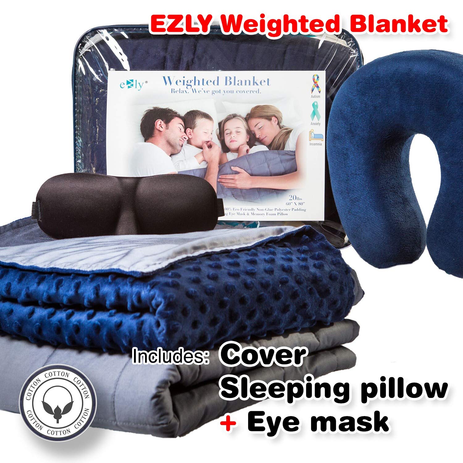 EZLY Weighted Blanket for Kids 10 lbs 41 ”x ”60” Single Size