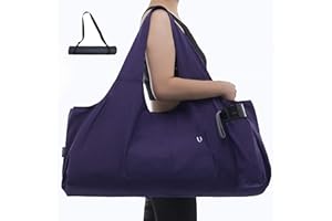 Uhawi Yoga Mat Bag Large Yoga Mat Tote Sling Carrier with 4 Pockets Fits All Size Mats With Multi-Functional Storage Pockets Light And Durable（With Yoga Mat Carrying Strap）