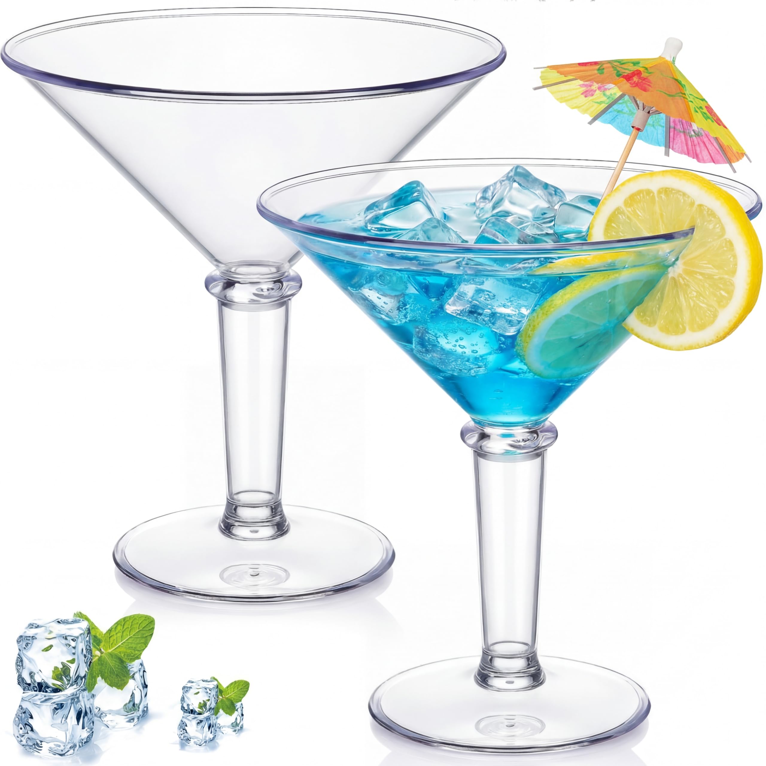 Photo 1 of Reallnaive Giant Martini Plastic Glasses Large 48oz Acrylic Shrimp Cocktail Glasses Jumbo Cup DIY Party Table Centerpieces for A Tini Bit Older Birthday Wedding Summer Decor(2 Pcs,Clear)