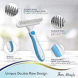 Fur Magic Dematting Comb for Dogs — Double Row Stainless Steel Pins view 3