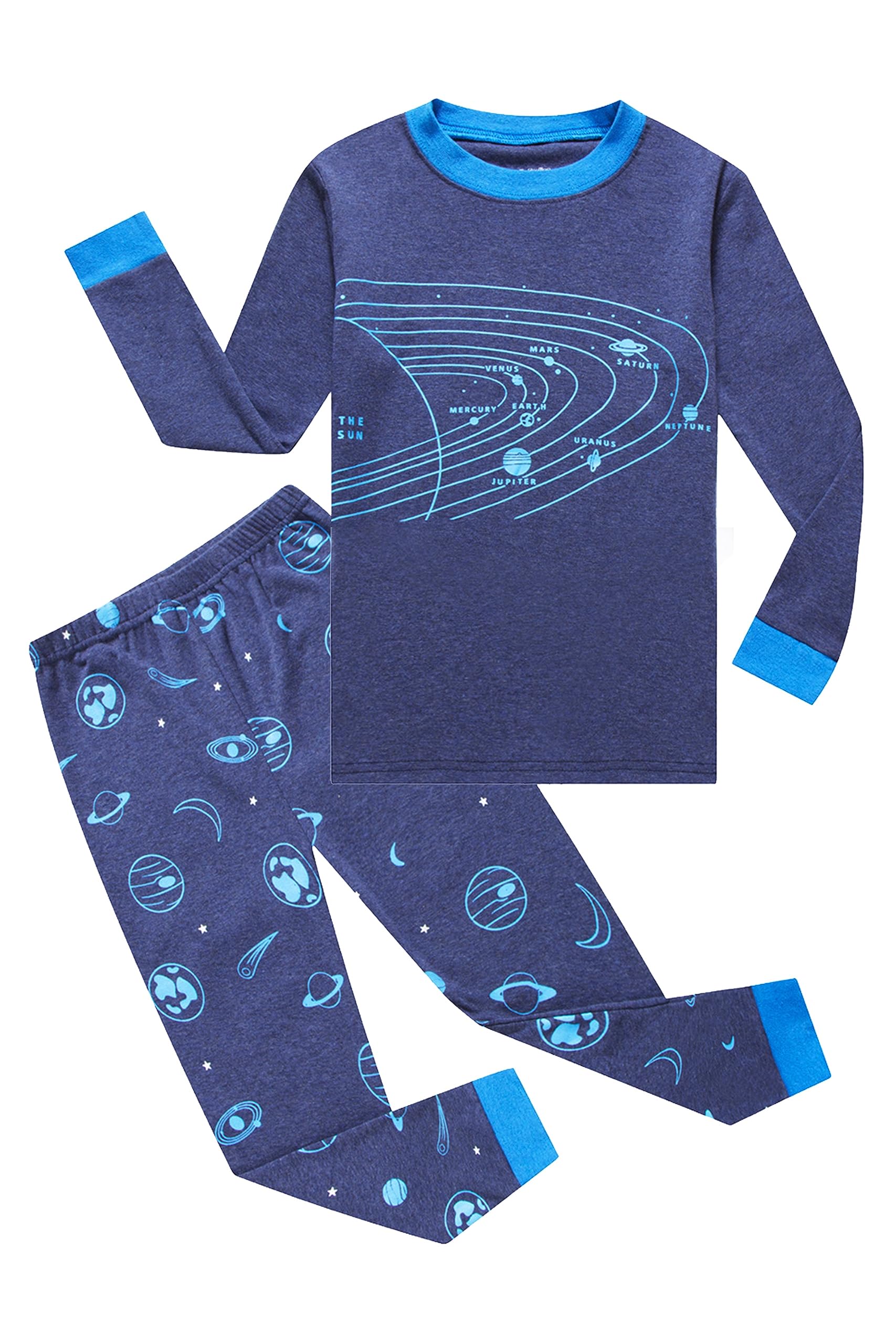 Pajamas Sets Pajamas Big Boys KikizYe Space Big Boys Long Sleeve