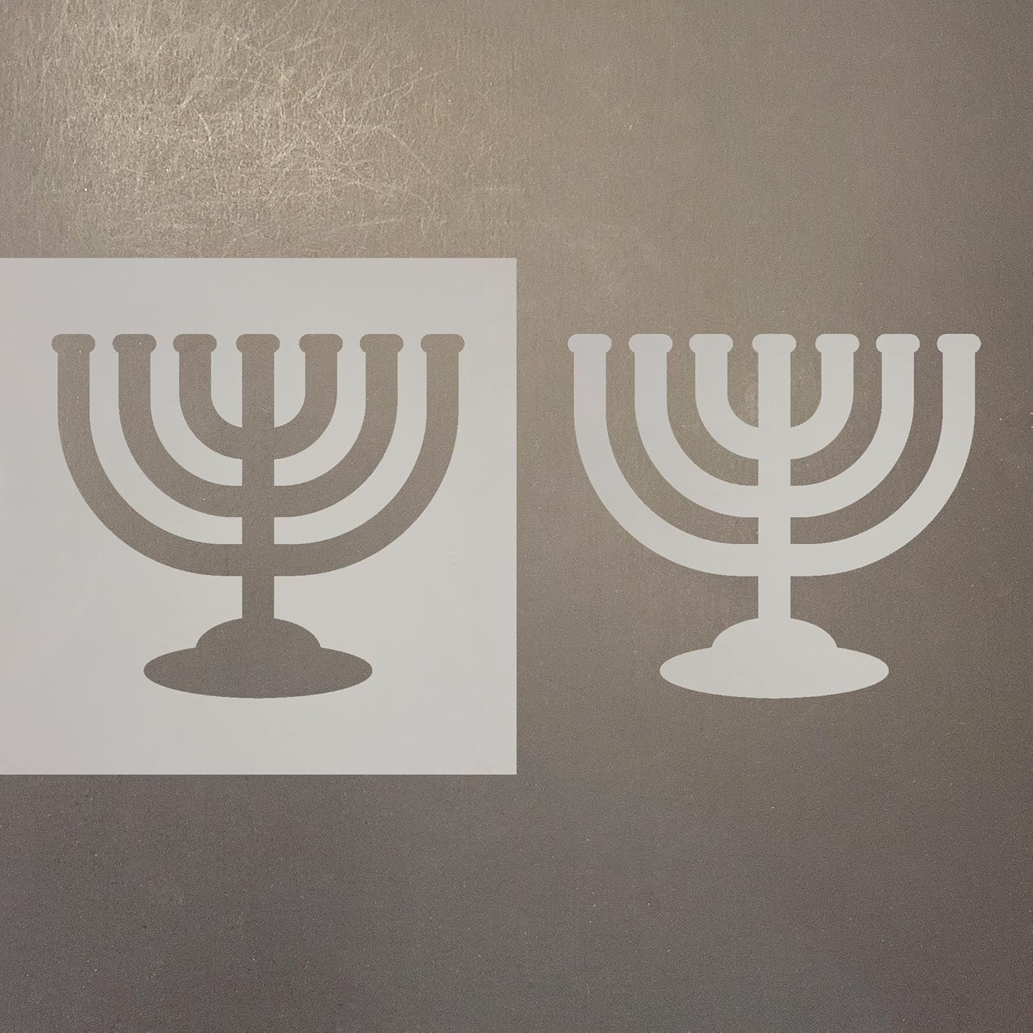 Mixed Media - Menorah Reusable Mylar Stencil - Art Craft Supplies 4 Inch