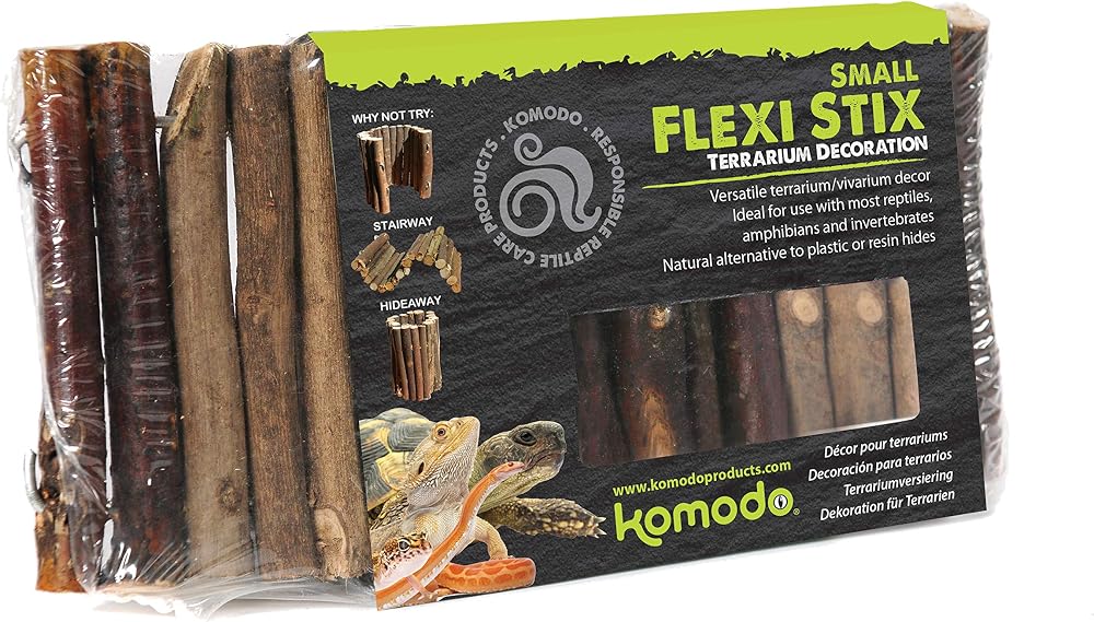 Komodo Flexi Stix Small Terrarium Decor Brown Natural Hide Bridge