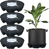 4 Pcs Self-Watering Fabric Pot Base, Auto-Irrigation System Plant Saucer for 5 Gallon Fabric Pots, Auto Watering Plant Water Tray Self Watering System for Indoor Greenhouses Grow Tents Gardens