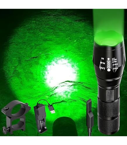 Amazon.com: Ulako Single 1 Mode Zoomable LED 150 Yard Green Light