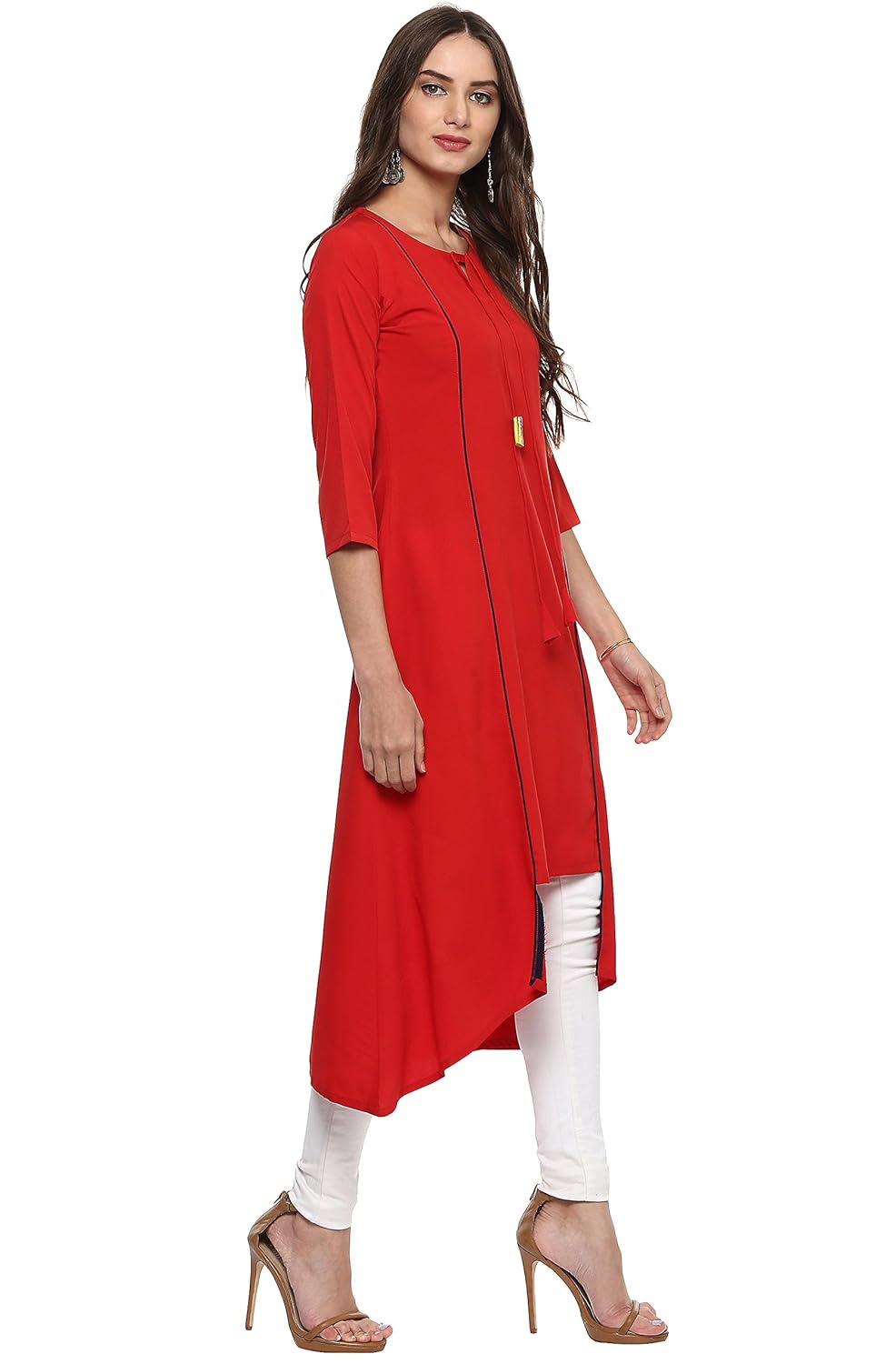 janasya women's polyester crepe kurta