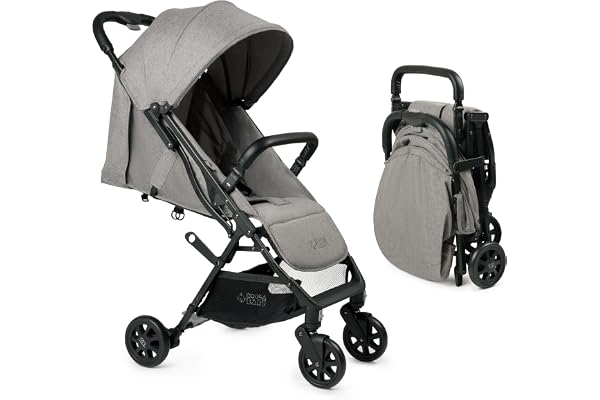 Lightweight Travel Stroller for Baby & Toddlers - Easy Fold & Compact Stroller with Canopy, Storage Basket, Multi-Position Recline & Convenient One-Hand Fold (Grey)