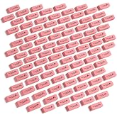 Blue Summit Supplies 100 Pack Pink Erasers, Latex Free Rubber, School Use | Durable Latex Free Rubber Erasers, Bright Pink, Outlast Built-in Erasers, for Kids, School, and Classroom Use