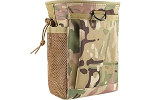 FRTKK Tactical Molle Drawstring Magazine Dump Pouch Outdoor Ammo Pouch, Adjustable Military Utility Belt Fanny Hip Holster Bag