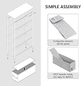 Yaheetech Vertical Slim Chest of Drawers 4 Fabric Drawers Light Grey view 7