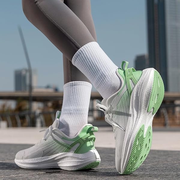 OUTJET WOMEN’S RUNNING SHOES LIGHTWEIGHT CUSHIONED SNEAKERS FOR WALKING, JOGGING, TRAVEL, GYM – BREATHABLE MESH, SOFT SOLE, STYLISH FIT GREEN
