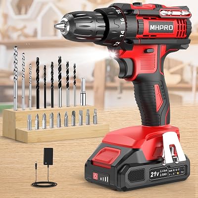 Akkuschrauber 21V, Akku Bohrschrauber Set mit Akku 2000mAh und 20 Zubehöre, Werkzeugkoffer, Akkubohrer 42Nm Max Drehmoment, 18+1 Drehmomentstufen, 2-Gang, 10mm Bohrfutter, Akku Bohrmaschine