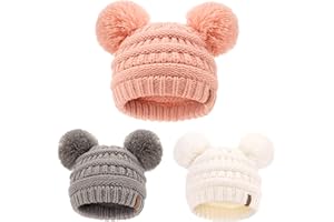 FURTALK Baby Winter Knitted Beanie Hat Soft Warm Pom Pom for Infant Toddler Skull Cap