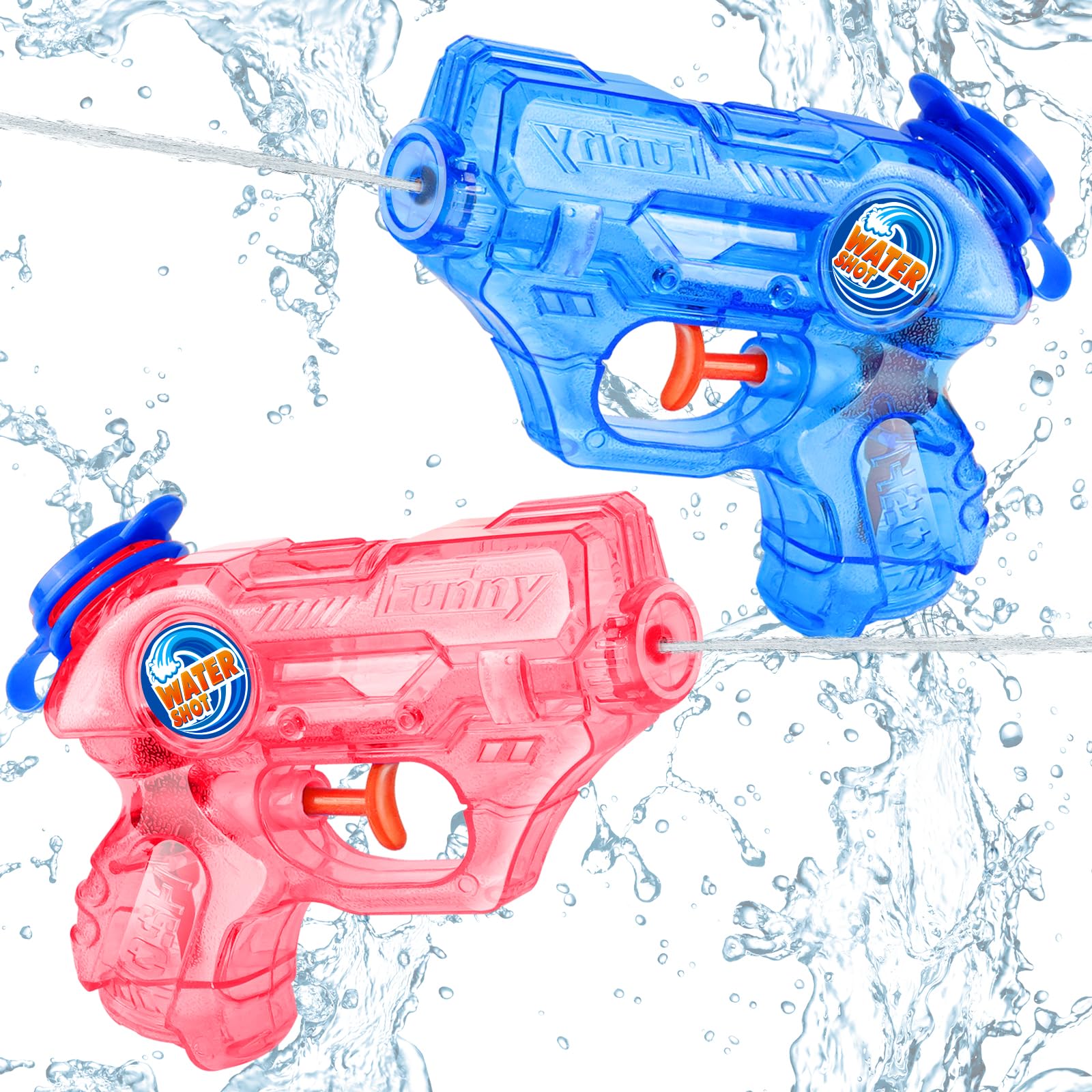 Water Gun for Kids Toddler: 2 Pack Mini Water Guns Squirts Small Soaker Pistol Super Blasters with Trigger for Boys Girls Summer Swimming Pool Beach Water Outdoor Fighting Party Bath Ideas Gift Toys