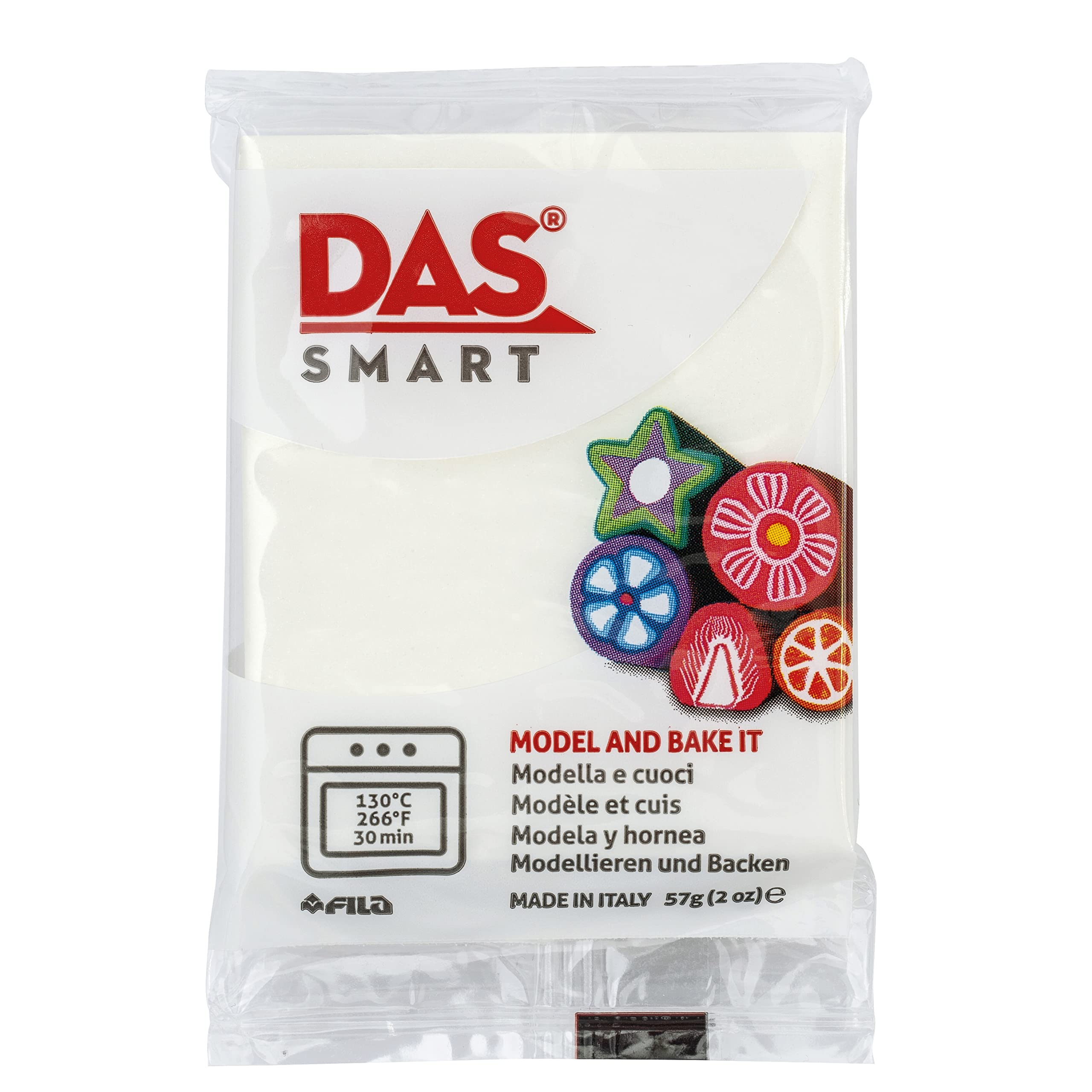 DAS Smart Oven Bake Modelling 57g Clay, White, For Professionals and Hobbyists