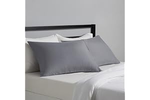 鶹 Basics Lightweight Super Soft Easy Care Microfiber Pillowcases, 2-Pack, Standard, Dark Gray