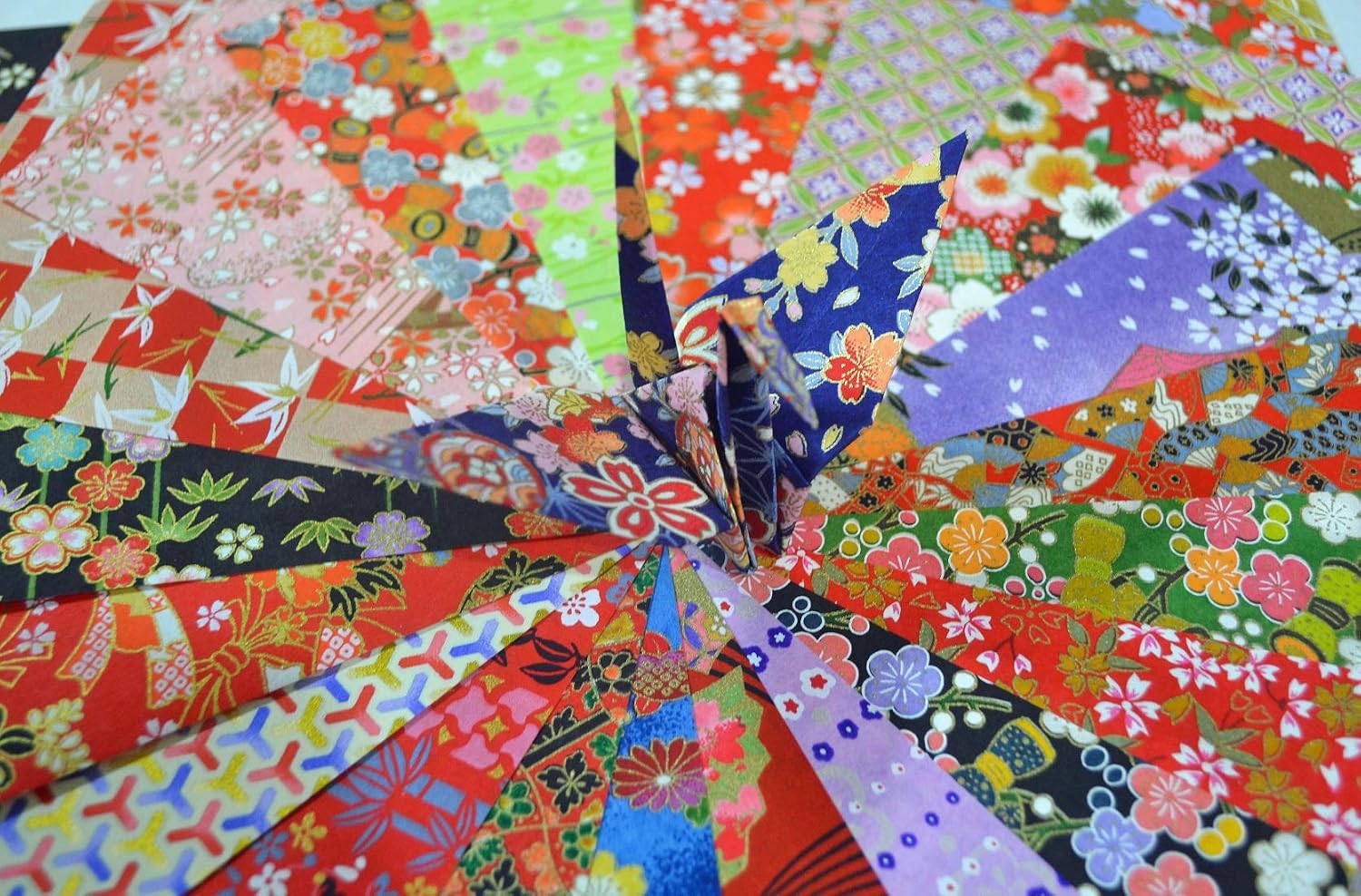 Yuzen Washi Paper 15x15cm Japanese Chiyogami 60 Sheets Assortment (Chiyogami) - Image 3