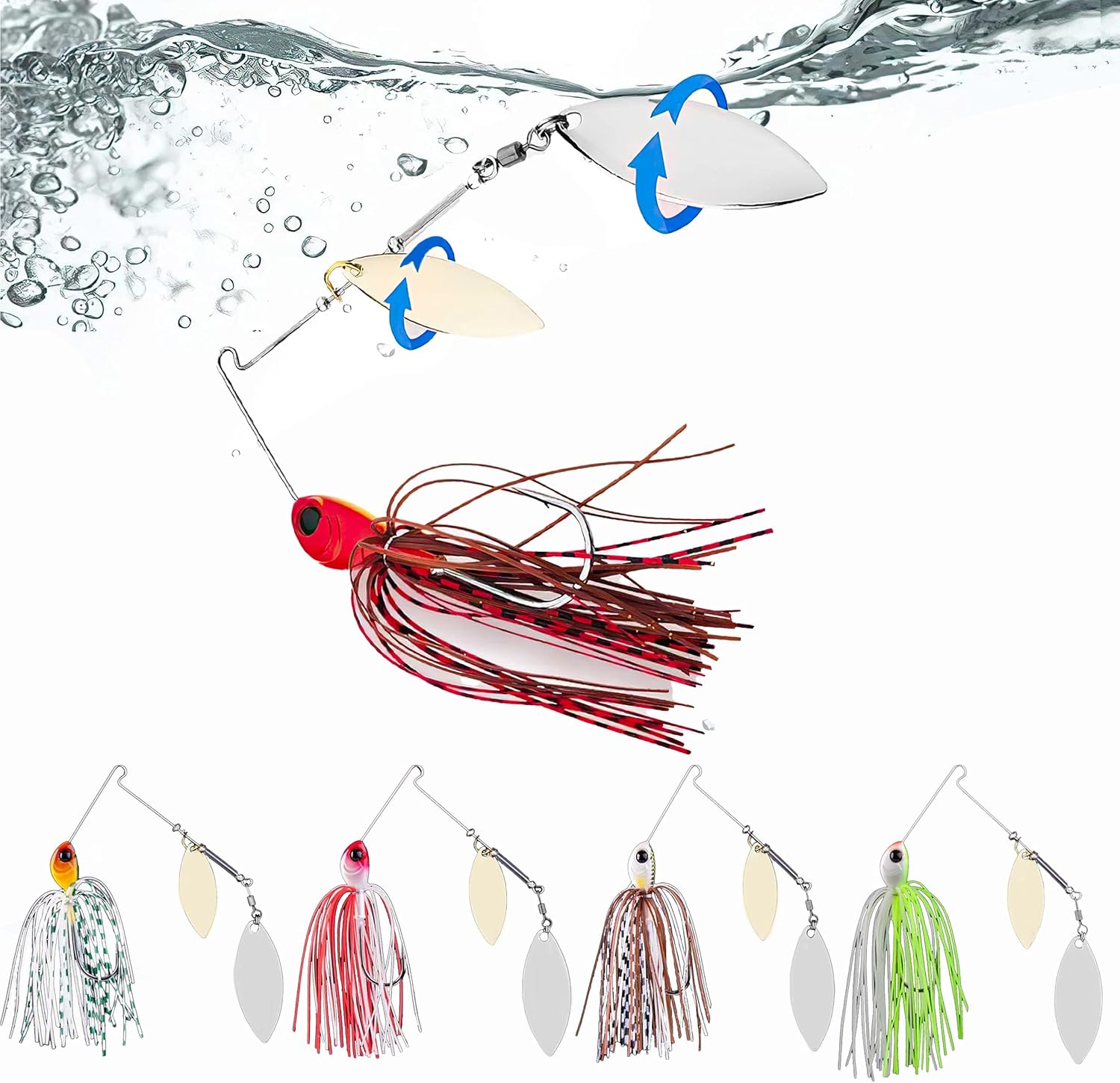 Ali York Fishing Lures for Bass, 5 Pcs Spinner Baits for Bass Fishing, Trout Lures Freshwater Kits, Rooster Tail Fishing Lures, Fishing Bait for Freshwater & Saltwater, Bass Lures : Sports & Outdoors