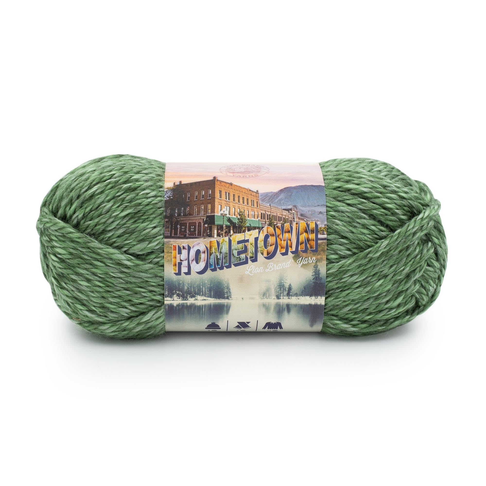 Photo 1 of Lion Brand Yarn Hometown Yarn, Super-Bulky Yarn for Knitting, Crocheting, and Crafting, 1 Pack, Everglades