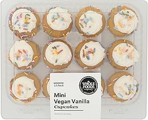 Whole Foods Market Kitchens Mini Vegan Vanilla Cupcakes 12pk, 12.5 OZ
