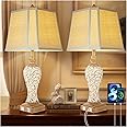 28.5" Rustic Table Lamp Set of 2 For Living Room Farmhouse Lamps for Bedroom, Bedside Lamps with Night Lights And USB C+A Charging Ports for Decor Office Study Hotel (Bulbs Included)
