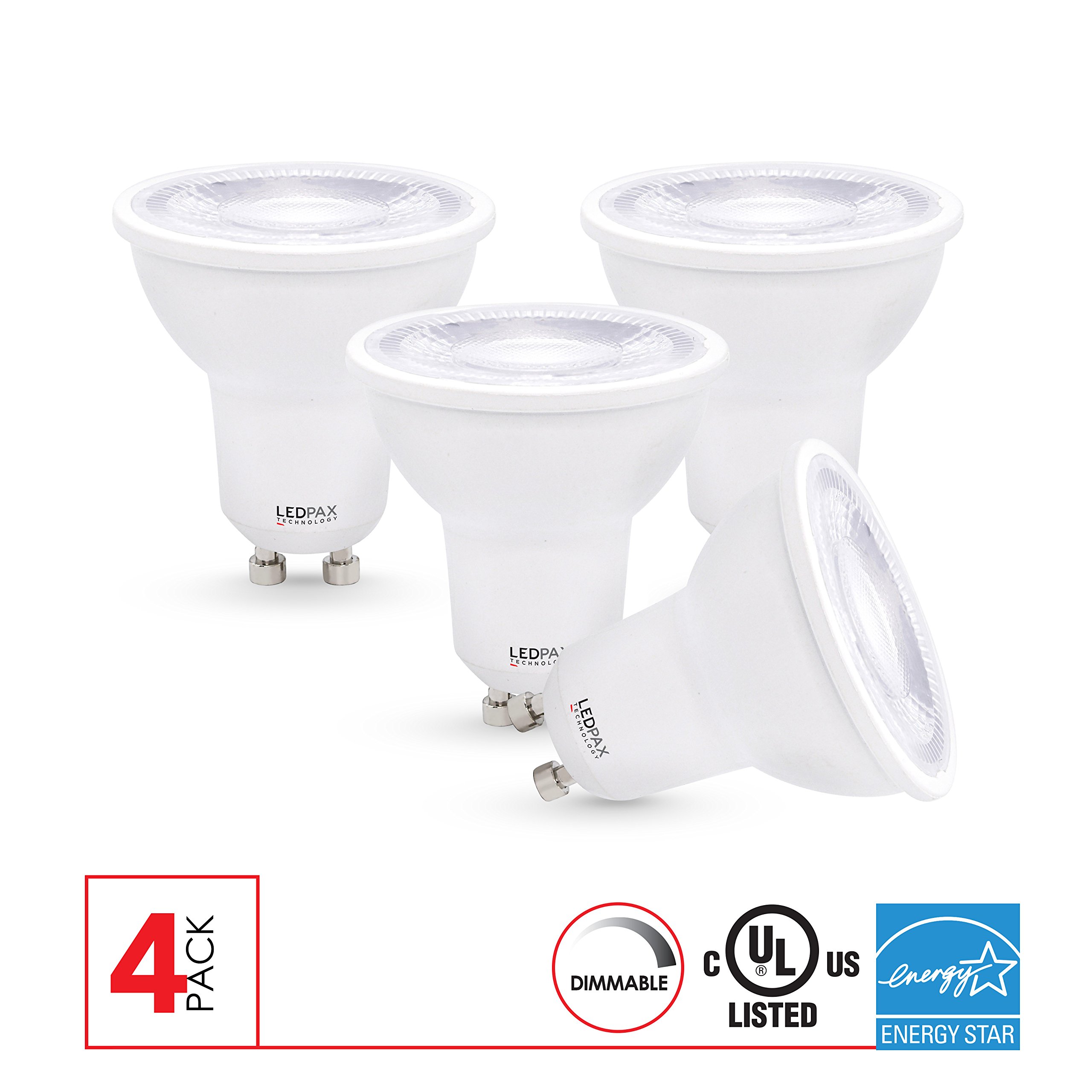 GU10 Dimmable LED Bulb, 6W (50W equivalent), 3000k, 400 Lumens, CRI 80