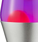 Lava Lamp 2121 Pink Wax Purple Liquid Silver Base Cap 14.5 in Motion Lamp view 5
