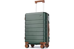 Hulsin Carry on Luggage Suitcase, 22x14x9 Airline Approved 20 Inch Hardside Carry-on Luggage with Spinner Wheels, Hard Shell Luggage with TSA Lock, Hard Case Small Travel Suitcase (Green, 20-Inch)